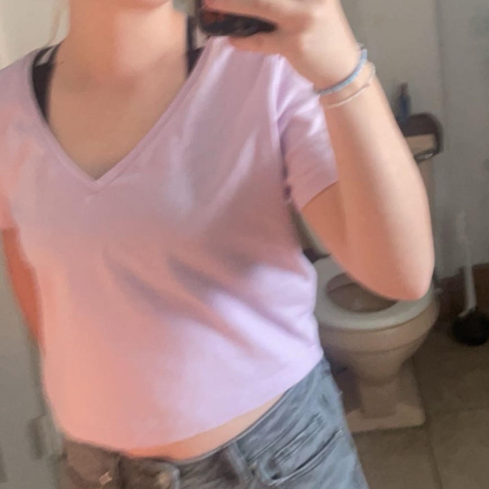 Lavender V-Neck Women's Top